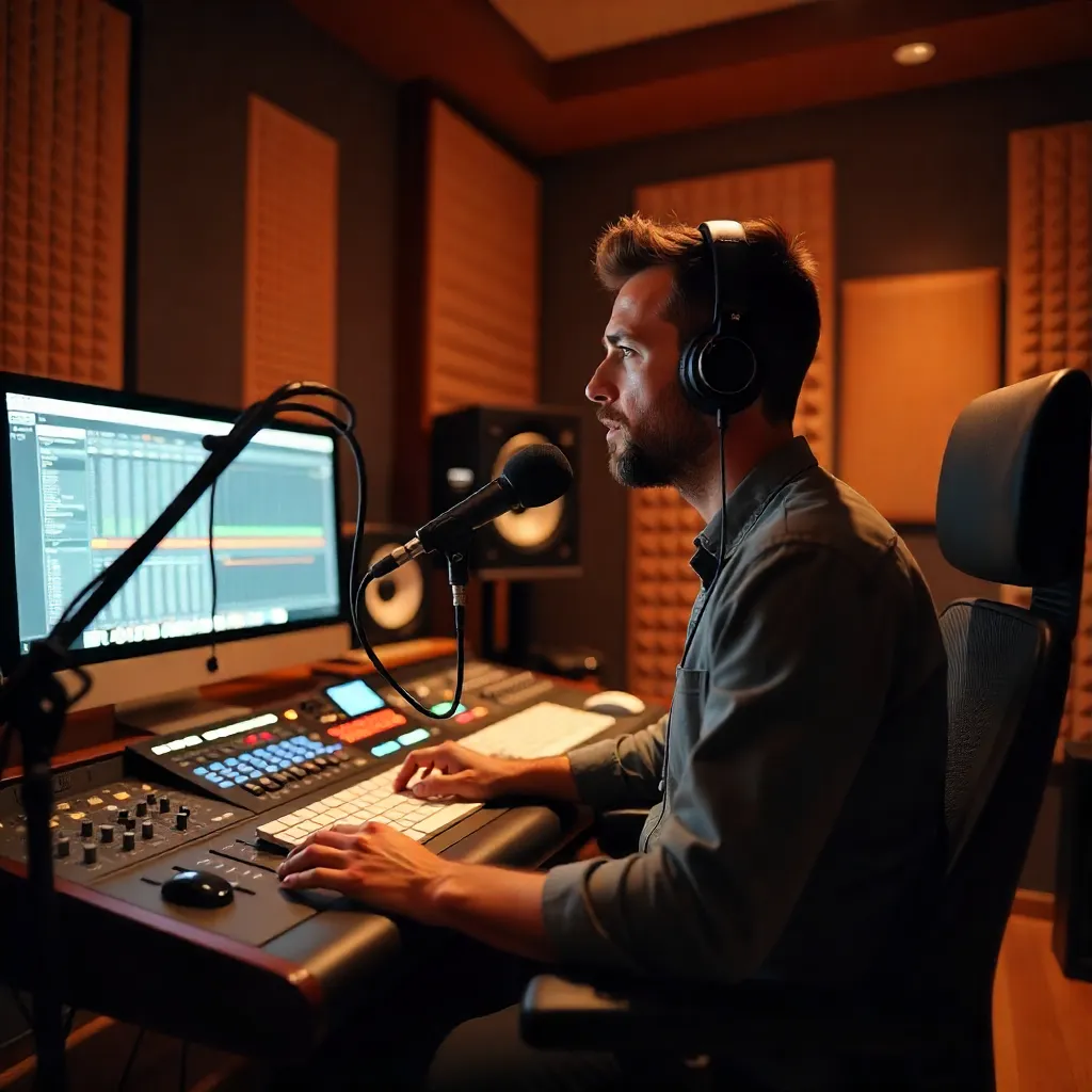 Professional condenser microphone with polar pattern visualization